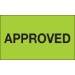 3 x 5 - Approved (Fluorescent Green) Labels 500/Roll - DL1154