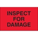 1 1/4 x 2 - Inspect For Damage  (Fluorescent Red) Labels 500/Roll - DL1165