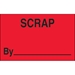 1 1/4 x 2 - Scrap By (Fluorescent Red) Labels 500/Roll - DL1166