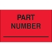 1 1/4 x 2 - Part Number (Fluorescent Red) Labels 500/Roll - DL1169
