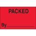 1 1/4 x 2 - Packed By (Fluorescent Red) Labels 500/Roll - DL1178