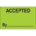 1 1/4 x 2 - Accepted By (Fluorescent Green) Labels 500/Roll - DL1179