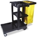 Multi-Shelf Cleaning Cart 3-Shelf 20" x 45" x 38 1/4" Black 1/Ea - RCP617388BK