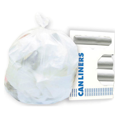 60gal 8 Rolls/Carton High-Density Can Liners .55mil 38 x 58 25/Roll Clear